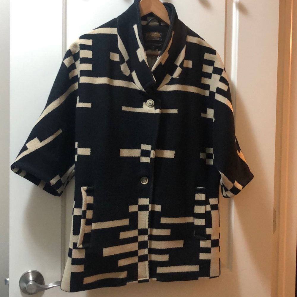 Pendleton “The Portland Collection” cream and black wool coat